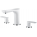 Смеситель для раковины на 3 отверстия с поворотным изливом Ganzer GZ21015F белый/хром