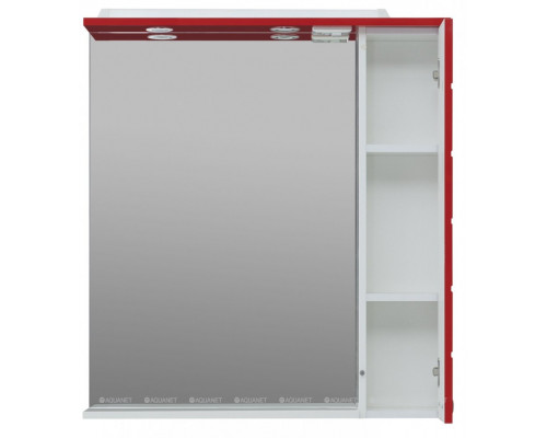Зеркало-шкаф Aquanet Сити 85 белый, красный