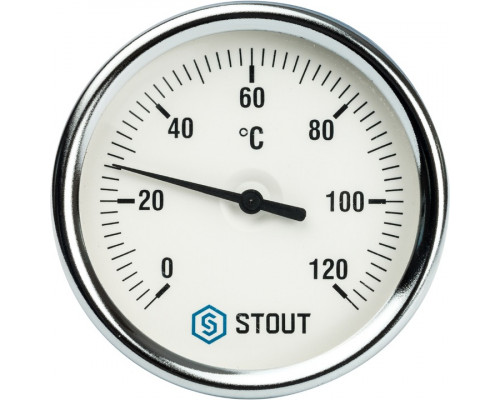 STOUT SIM-0001 Термометр биметаллический с погружной гильзой. Корпус Dn 80 мм, гильза 75 мм 1/2