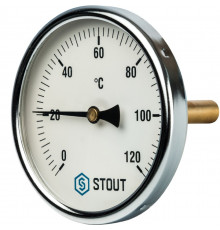 STOUT SIM-0001 Термометр биметаллический с погружной гильзой. Корпус Dn 100 мм, гильза 75 мм 1/2
