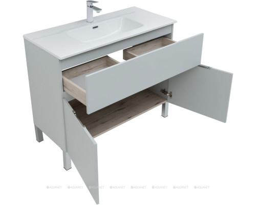 Мебель для ванной Aquanet Алвита New 100 1 ящик, 2 дверцы, серый