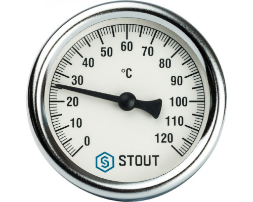 STOUT SIM-0001 Термометр биметаллический с погружной гильзой. Корпус Dn 63 мм, гильза 50 мм 1/2