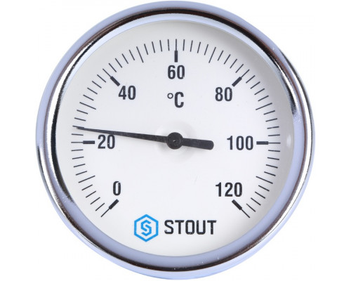STOUT SIM-003 Термометр биметаллический с погружной гильзой. Корпус Dn 80 мм, гильза 50 мм, резьба с самоуплотнением 1/2