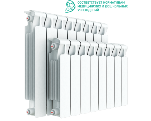 Радиатор биметаллический Rifar Monolit 500 х 100 6 секций, цвет белый