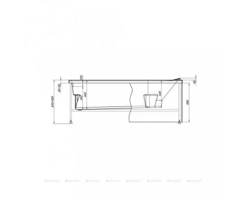 Фронтальная панель для прямоугольной ванны универсальная Aquanet 170