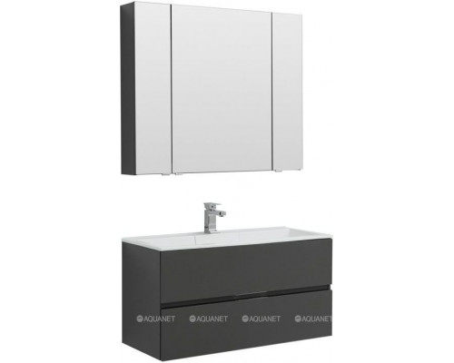 Мебель для ванной Aquanet Алвита 100 серый антрацит