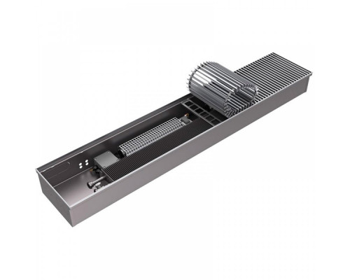 Конвектор внутрипольный ROMMER RCQ 120.260.2500 220V без регулировки (Решётка роликовая, анод. алюм)