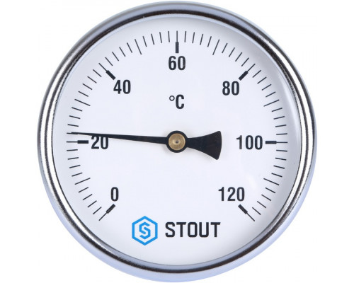 STOUT SIM-0001 Термометр биметаллический с погружной гильзой. Корпус Dn 100 мм, гильза 100 мм 1/2
