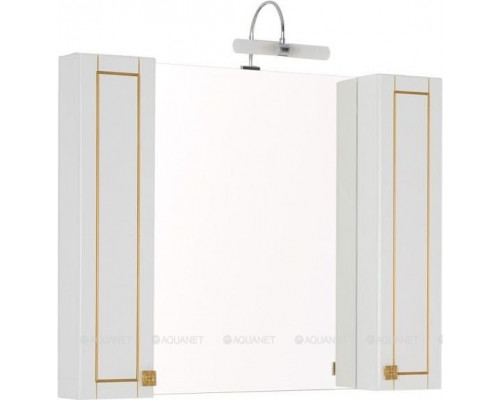 Зеркало-шкаф Aquanet Честер 105 белый/золото