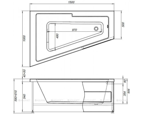 Фронтальная панель для ванны Aquanet Accord 150x50