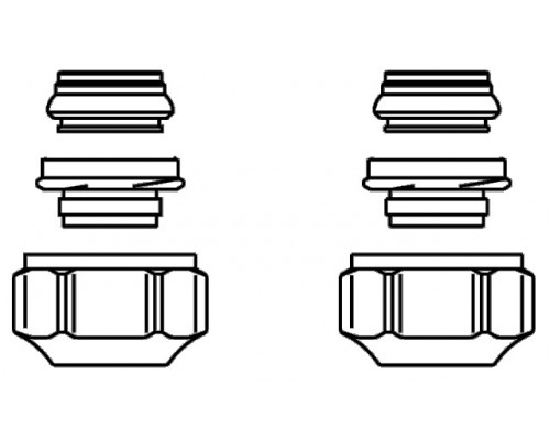 Набор присоединительный со стяжным кольцом, Oventrop, Ofix CEP Knack & Klemm, 16 мм, латунь, для наружной резьбы G 3/4