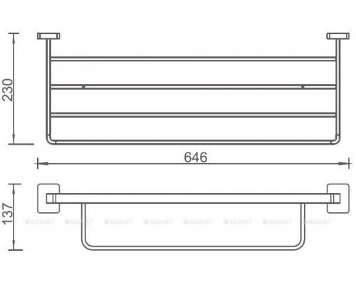 Полка для ванной Aquanet 6562MB (65 см, с полотенцедержателем)