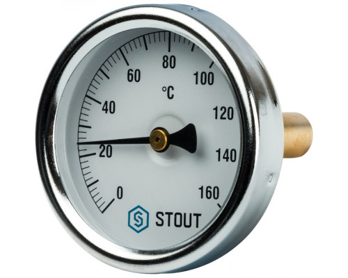 STOUT SIM-0002 Термометр биметаллический с погружной гильзой. Корпус Dn 63 мм, гильза 50 мм 1/ 2