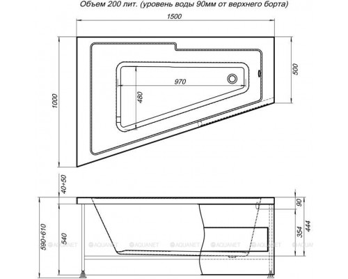 Фронтальная панель для ванны Aquanet Accord 150
