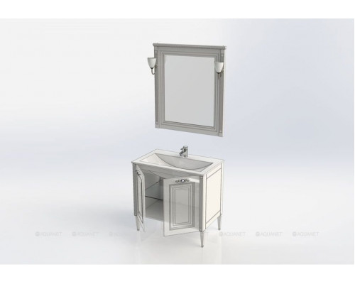 Мебель для ванной Aquanet Паола 90 белый/серебро (литьевой мрамор)