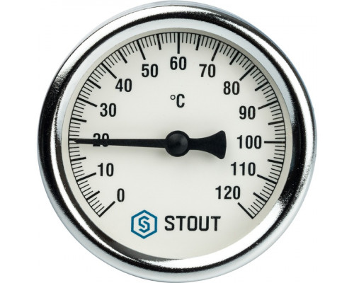 STOUT SIM-0001 Термометр биметаллический с погружной гильзой. Корпус Dn 63 мм, гильза 75 мм 1/2