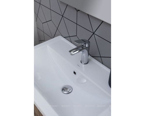 Шкаф-пенал для ванной Aquanet Клио 35 белый глянец/Дуб Веллингтон