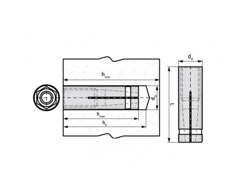 Анкер М10 х 32 мм латунный WBA, Walraven