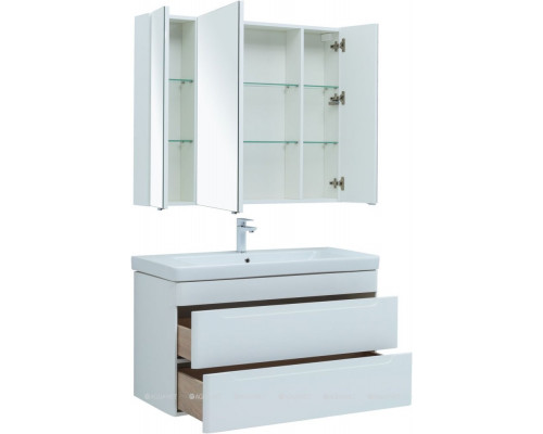 Мебель для ванной Aquanet София 105 белый глянец (2 ящика)