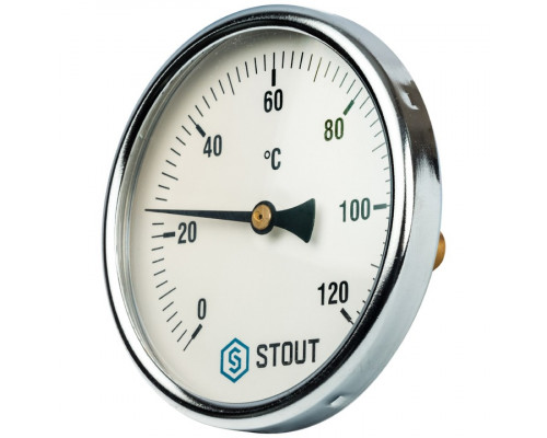STOUT SIM-0001 Термометр биметаллический с погружной гильзой. Корпус Dn 100 мм, гильза 50 мм 1/2