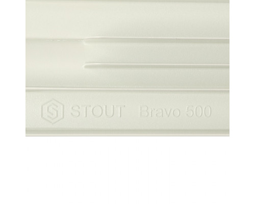 STOUT Bravo 500 6 секций радиатор алюминиевый боковое подключение RAL9010