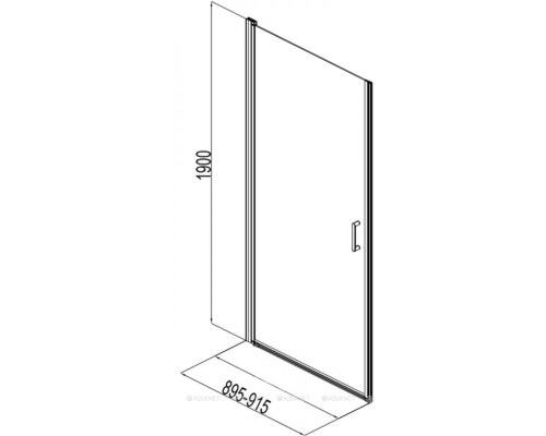 Душевая дверь Aquanet Cinetic AE12-N-90H190U-CT 900, прозрачное стекло
