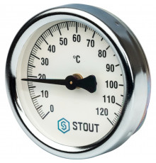 STOUT SIM-0004 Термометр биметаллический накладной с пружиной. Корпус Dn 63 мм, 0...120°С, 1