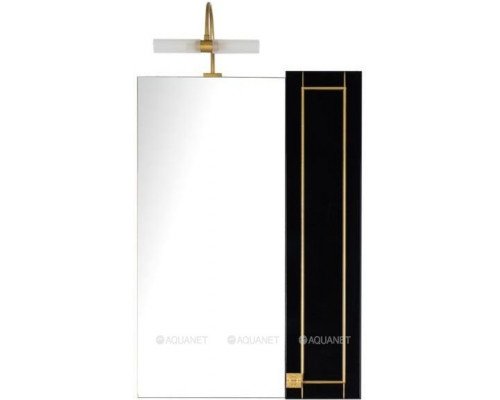 Зеркало-шкаф Aquanet Честер 60 черный/золото